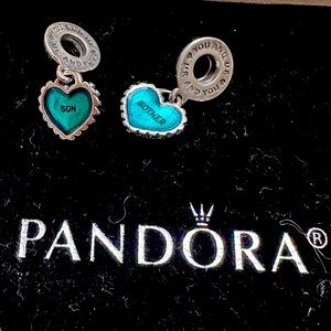 Mother son heart pandora charm
